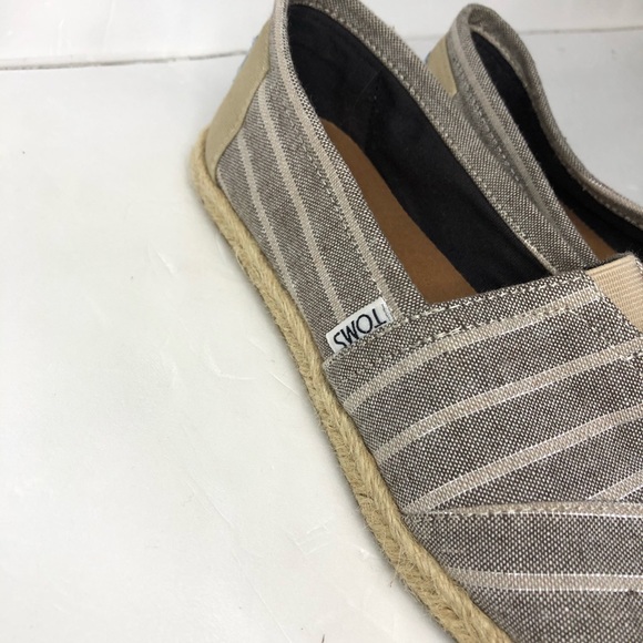 Toms Alpargata grey and white strip Canvas Size 8 - Picture 5 of 14